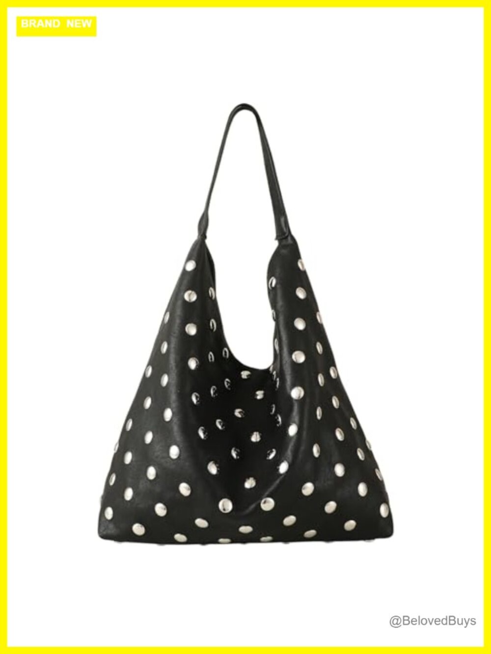 Studded Hobo Purse Vegan Leather Tote Bag Shoulder Bag Punk Handbag